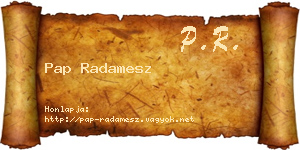 Pap Radamesz névjegykártya